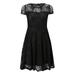 Women Floral Lace Crochet Scoop Neck Cocktail Formal Swing Dress Ladies Party Midi Dress