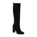 Sam Edelman Caprice Black Suede Knee-High Block Heel Round Toe Dress Boot