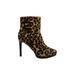 Nine West Womens Querida Platform Booties Leather Almond Toe Ankle Fashion Boots