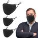 Black Cotton Mouth Protection,3-Ply Cloth Reusable Washable Adjustable Face Protector,Fashion Adult Safety Dust Breathable Comfortable Mouth Shields for Men & Women (3 Pack XL)