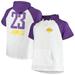 LeBron James Los Angeles Lakers Fanatics Branded Big & Tall Player Raglan Short Sleeve Hoodie - White/Purple