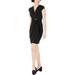 Charter Club Womens Petites Embellished Ruffled Wrap Dress Black PP