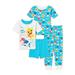 Baby Shark Toddler Boy Snug Fit Cotton Short Sleeve Pajamas, 4-Piece Set, Sizes 12M-5T