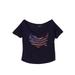 Lori Jane Big Girls Navy Blue Rhinestone USA Patriotic T-Shirt 6-16