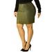 Women's Plus Size Leopard Prints Elastic Waist Mini Pencil Skirt