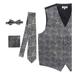 Gioberti Men's Formal 4pc Paisley Vest Necktie Bowtie and Pocket Square