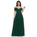 Ever-Pretty Women's Lace Tulle Maxi Dress Sequin Wedding Party Gowns 00766 Dark Green US8