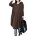 ZANZEA Women Hoodies Sweatshirt Kaftan Sweats Irregular Pullover Hoodie Dress