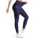 ZEESHY Yoga Pants with Pockets for Women Workout Leggings Tummy Control High Waisted Training Legging Navy Blue