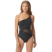 MICHAEL Michael Kors One Shoulder, Black, One Piece Swimsuit - Urban Gypsy, Size 14