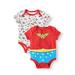 DC Comics Wonder Woman Baby Girl Graphic Bodysuit, 2-pack