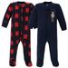 Hudson Baby Unisex Baby Fleece Sleep and Play, Forest Moose, 6-9 Months