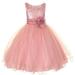 Flower Girls Sequin Glitter Beaded Dress Pageant Graduation Wedding Girls Dresses Dusty Rose (Size 2 4 6 8 10 12 14), Dusty Rose)