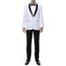 Ferrecci Men's Reno White/Black Slim Fit Shawl Collar Lapel 2 Piece Tuxedo Suit Set - Tux Blazer Jacket and Pants (36 Regular)