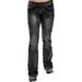 Plus Size Women's Embroidered Jeans Casual Baggy Low Rise Denim Pants Trousers