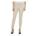 CALVIN KLEIN Womens Beige Solid Straight leg Pants Size 10