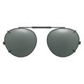 Visionaries Polarized Clip on Sunglasses - Round - Black Frame - 50 x 45 Eye