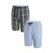 CVLIFE 2 Pack Mens Elastic Shorts Boxer Trunk Plaid Fashion Loose Elastic Waist Pockets Woven Lounge Sleep Shorts Pajamas Bench Pants