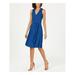 JESSICA HOWARD Womens Blue Belted Sleeveless V Neck Below The Knee Faux Wrap Formal Dress Size 12