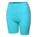 A2Y Women's Basic Solid Premium Cotton Mid Thigh High Rise Biker Bermuda Shorts Ice Blue S