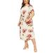 Sexy Dance Women Plus Size Dress Sexy Bohemian Floral Printed Dress Summer Fashion Short Sleeve Long Dresses