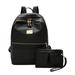 Vakind & Device 2pcs/set Women Nylon Backpack Clutch Preppy Solid Shoulder Schoolbags Purse