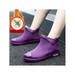 Lacyhop Women Rain Boots Black Beige Violet Purple Waterproof Mid Tube Lightweight Cute Booties Fashion Out Work Comfortable Garden Shoes