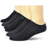 adidas Men's Athletic Cushioned No Show Socks (6-Pair), Black - Onix Marl/ Black/ Onix, Large, (Shoe Size 6-12)