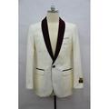 Mens Blazer Ivory ~ Burgundy Tuxedo Dinner Jacket And Blazer Two Toned