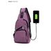 BadPiggies Mens Shoulder Crossbody Bag Sling Bag Chest Pack Travel Backpack With USB Charging (Purple)