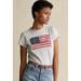 Polo Ralph Lauren GREY HEATHER Women's Flag Cotton Tee, US Large