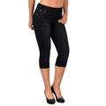 Plus Size Women 3/4 Cropped Length Denim Jeans High Waist Stretchy Slim Fit Trouser Casual Skinny Pencil Pant