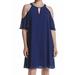 Vince Camuto NEW Navy Blue Womens Size 16 Cold-Shoulder Shift Dress