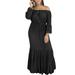 Women's Sexy Off-shoulder Maxi Dress Lace Patchwork Pleated Evening Dress Ball Gowns Party Dresses