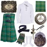 Highland Kilts Outfit Irish tartan and Accessories Set 10 pcs