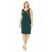 Calvin Klein Womens Plus Party V-Neck Sheath Dress