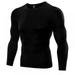 Men Sport Shirt Long Sleeve Quick Dry Men's Running T-shirts Gym Clothing Fitness Top Mens Soccer Jersey Black 2XL