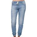 Women's Ladies Elastic Waist Pencil Stretch Denim Skinny Drawstring Jeans Pants Trousers Bottoms