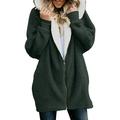 Womens Teddy Bear Winter Warm Fluffy Hooded Coat Parka Zip Up Hoodie Jacket