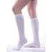 Allegro Womenâ€™s 20-30 mmHg Essential 106 Trouser Sock (White) Medium