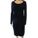 Calvin Klein NEW Black Womens Large L Scoop Neck Swirl Sweater Dress