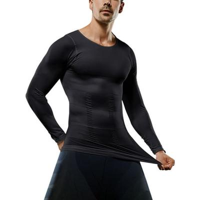 Mens Compression Shirt Cool Dry Base layer Sports Workout Tight Top Long Sleeves 