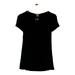 Kate Mallory Top XS Short Sleeve Scoop Neck Cut Out Tie Back Hi Lo Black A432243