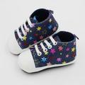 Kids Baby Unisex Soft Bottom Crib High Top Shoes Ankle Casual Laces Canvas Sneaker Infant First Walker