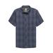 ZeroXposur Mens Size Medium Short Sleeve UPF 30+ Lightweight 4-Way Stretch Travel Shirt, Navy Hthr Plaid