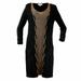 Etcetera Tartufo Dress, Elegant Design,Wool Fabric, Cozy Fit - M - Black / Tan