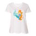 Inktastic Mermaid And Dolphin, Mermaid With Orange Hair Adult Women's Plus Size V-Neck Female