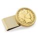 UPM Global 13201 Gold-Layered Silver Barber Half Dollar Stainless Steel Goldtone Coin Money Clip