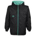 Umbro Men's Full Zip Check 4-Way System Jacket, Black Beauty/Mint