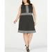NEW MICHAEL Michael Kors Women's Plus Dot-Print Sleeveless Dress Black Size 3X
